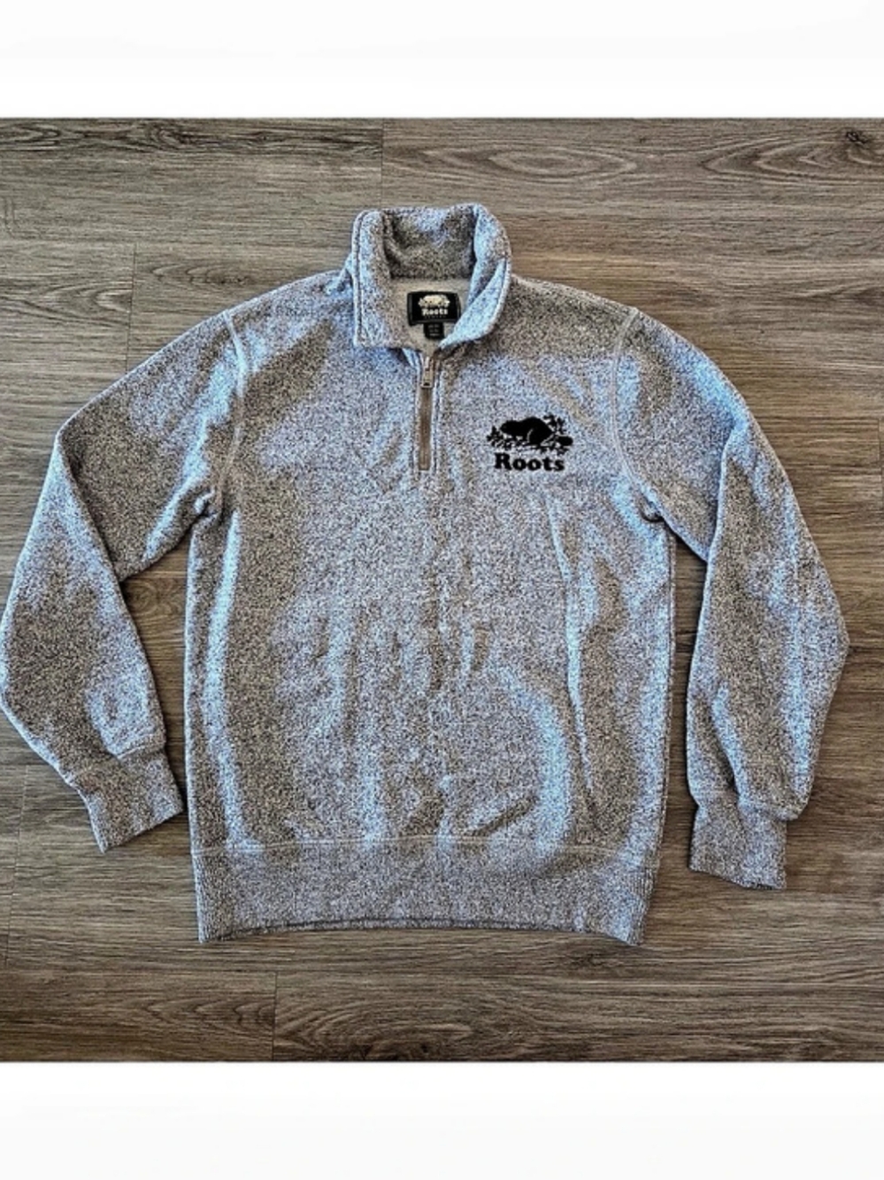 Roots Original Quarter Zip Stein Gray Pullover